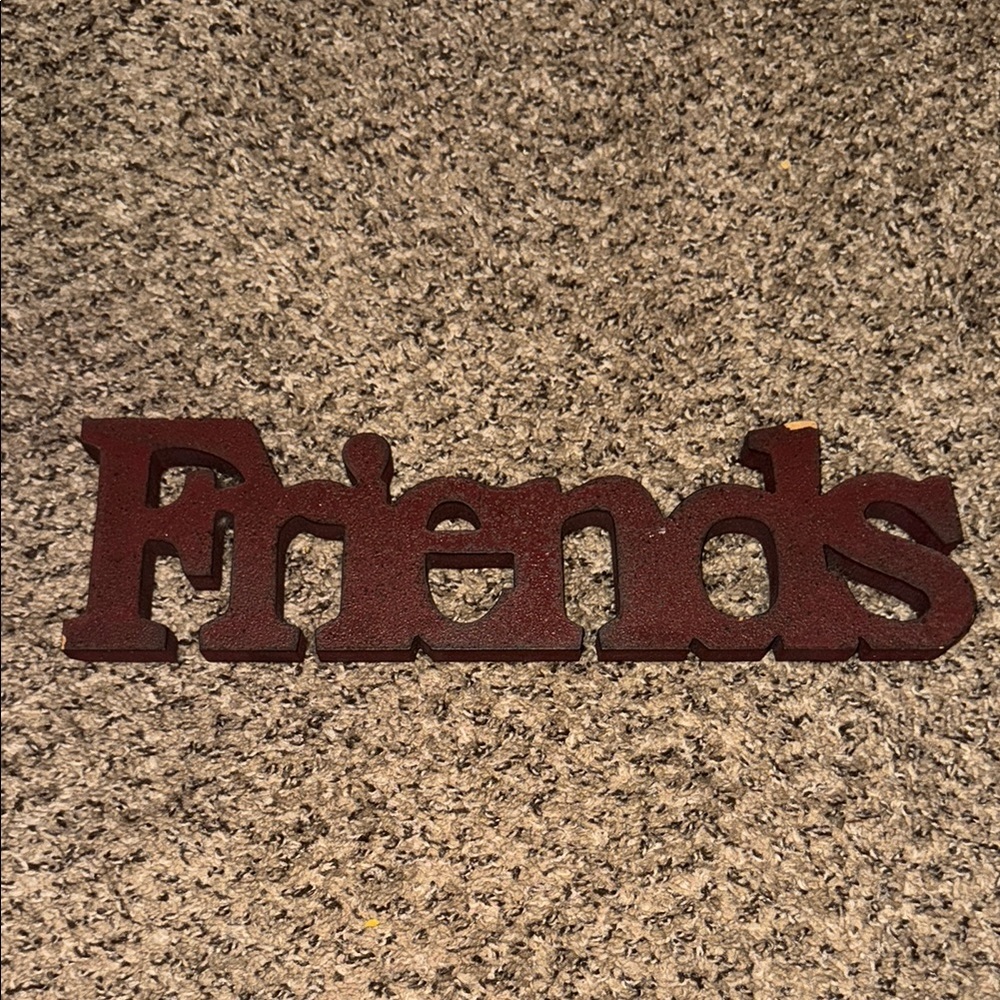 Brown Wooden Friends Decor Accent